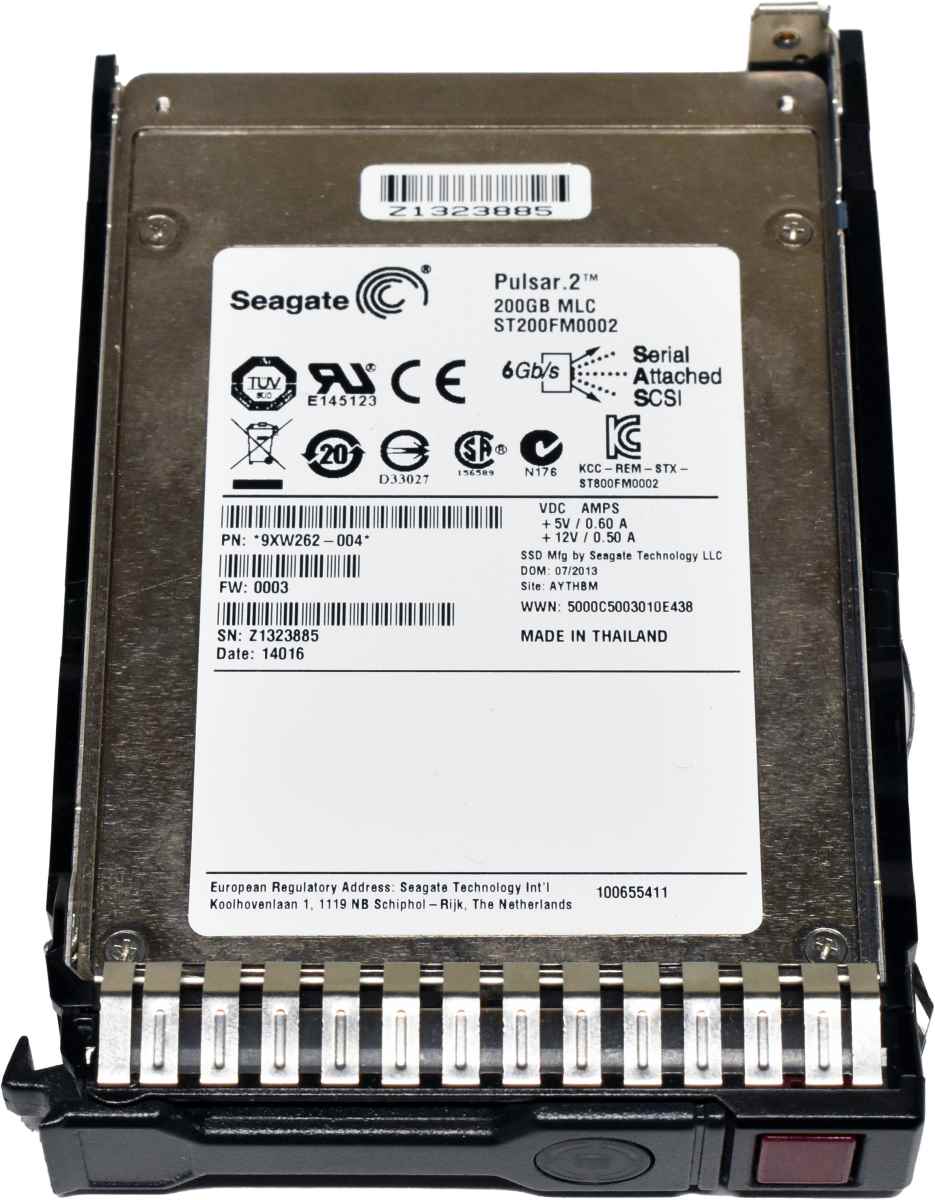 Seagate Pulsar.2 200 GB 2.5" 6G SAS-2 SSD ST200FM0002  9XW262-004 +Caddy