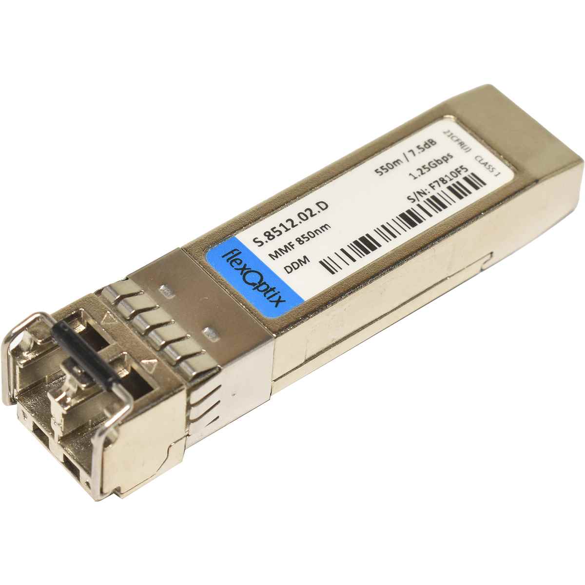 FlexOptix GBIC S.8512.02.D 1.25Gbps SFP MMF 850nm 550m / 7.5dB Transceiver FlexOptix GBIC S.8512.02.D 1.25Gbps SFP MMF 850nm 550m / 7.5dB Transceiver