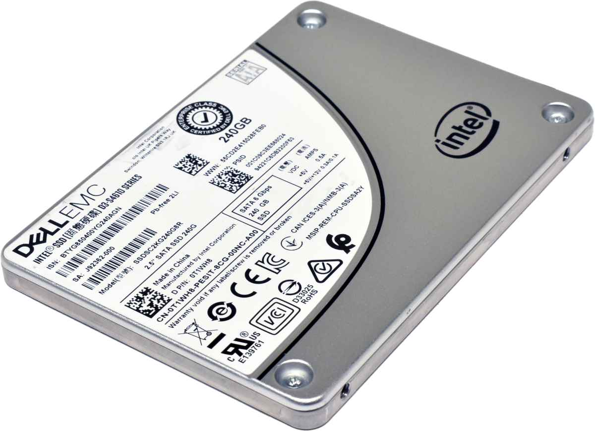 Dell EMC Intel SSD D3-S4610 Series 240GB 2.5 Zoll 6G SATA SSDSC2KG240G8R 0T1WH8