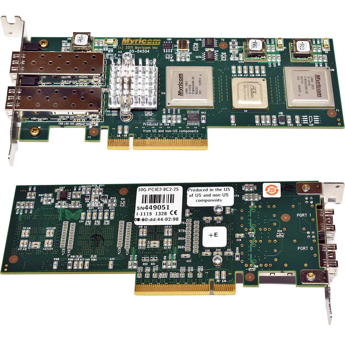 Myricom 10G-PCIE2-8B2-2S Dual-Port FC 10GbE PCIe x8 Network Adapter LP