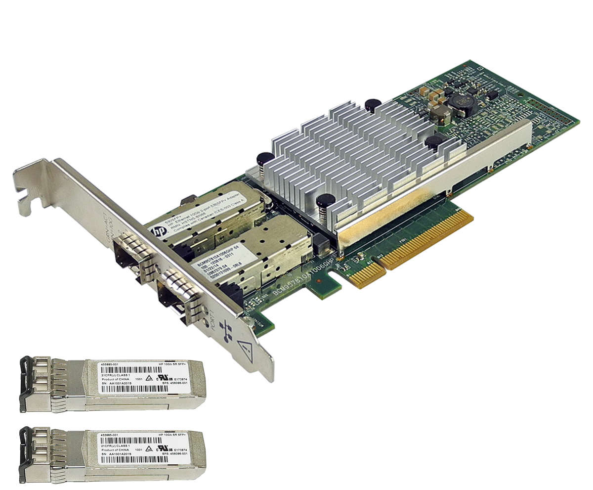 HP-530SFP-FC-Dual-Port-10GbE-SFP-PCI-Express-Serve-001.jpg HP 530SFP+ FC Dual-Port 10GbE SFP+ PCI-Express Server Adapter 656244-001 FP + 2x GBIC