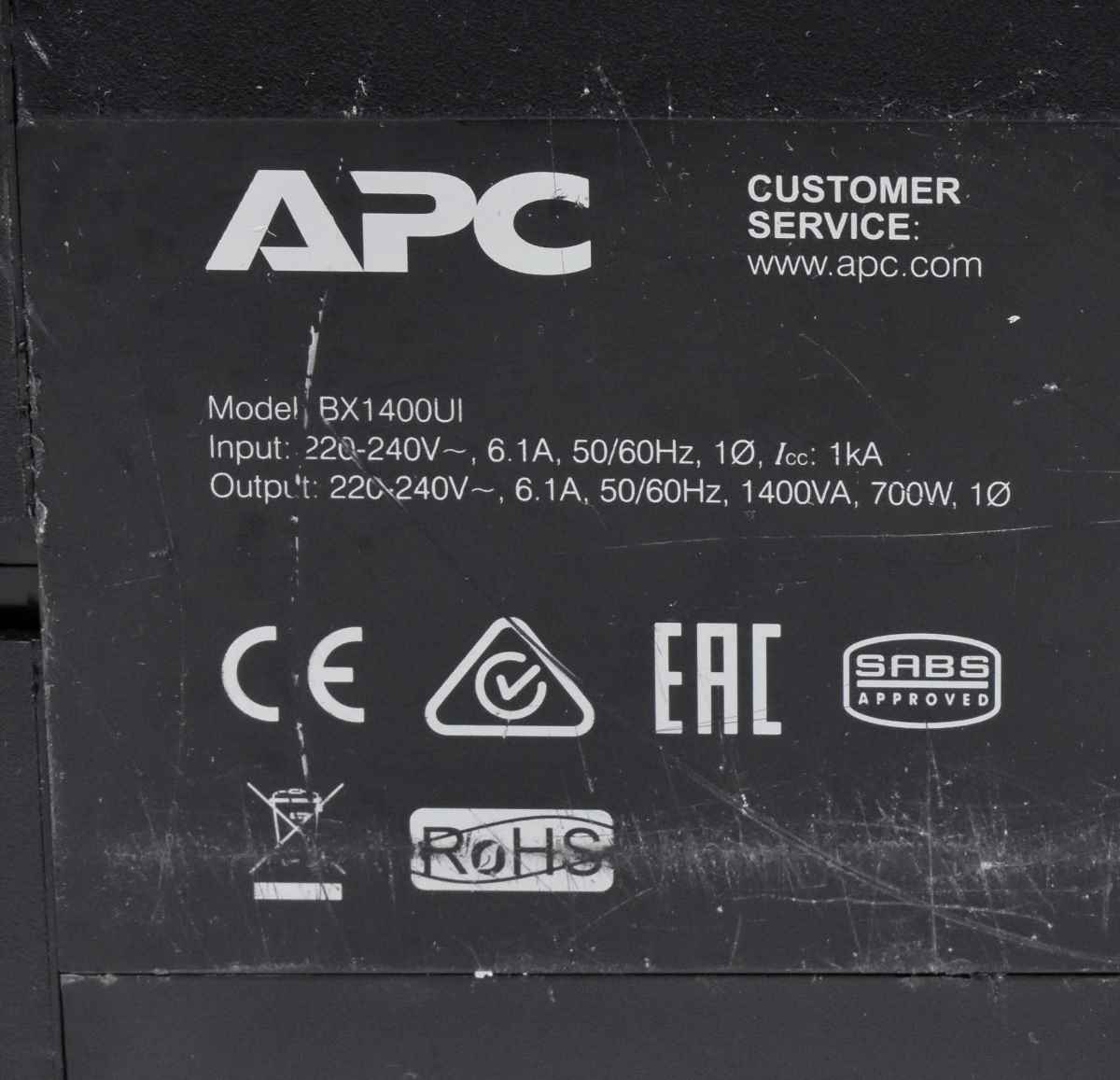 APC Back-UPS 1400 BX1400UI 1600VA 700W 6x IEC C13