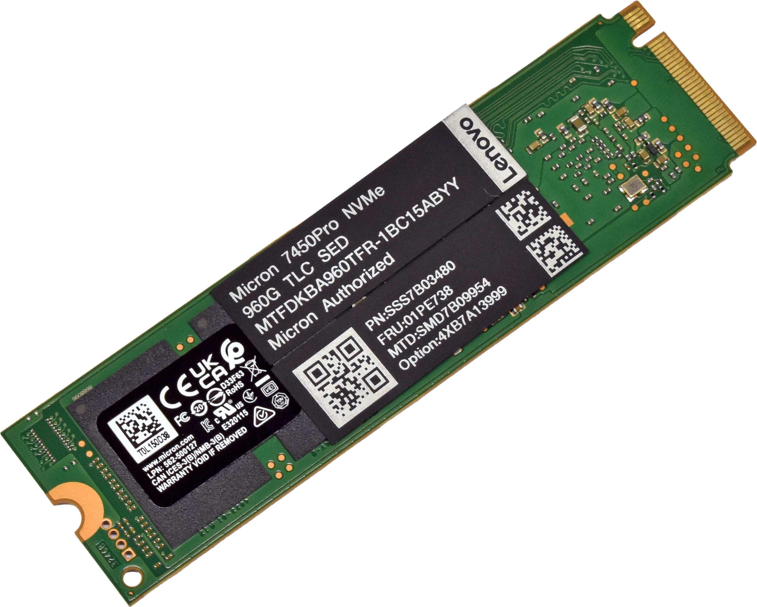 Lenovo Micron 7450 PRO MTFDKBA960TFR 01PE738 960GB M.2 2280 NVMe OPAL SED SSD - 3.jpg Lenovo Micron 7450 PRO MTFDKBA960TFR 01PE738 960GB M.2 2280 NVMe OPAL SED SSD
