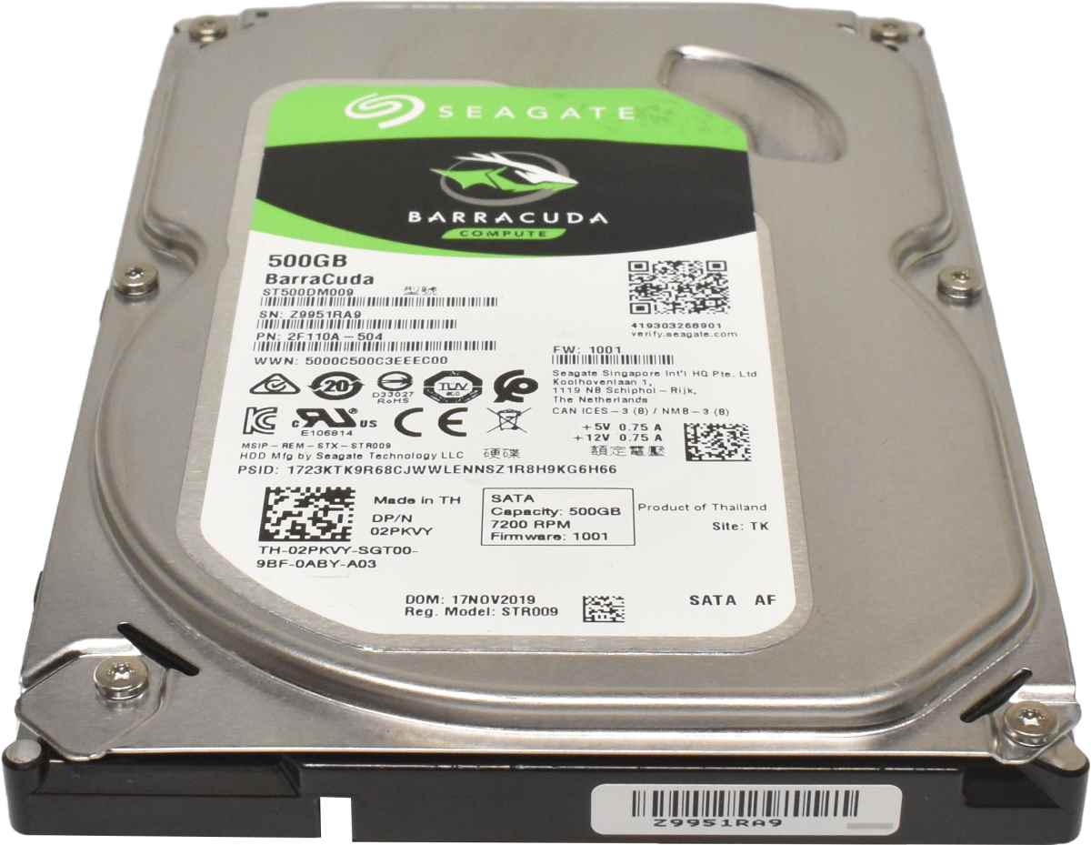 Seagate BarraCuda 3.5" 500GB 7.2K 6G SATA HDD Festplatte ST500DM009 2F110A-504 02PKVY Seagate BarraCuda 3.5" 500GB 7.2K 6G SATA HDD Festplatte ST500DM009 2F110A-504 02PKVY