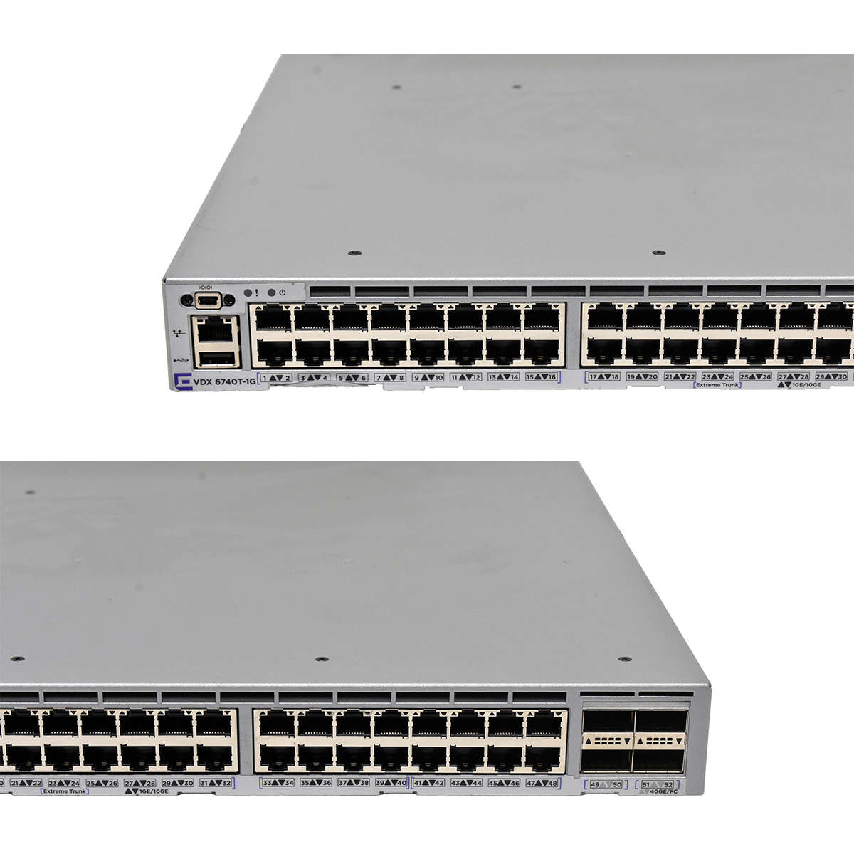 Extreme-VDX-6740T-1G-XBR-VDX6740T-56-1G-F-48-Port-006.jpg Extreme VDX 6740T-1G XBR-VDX6740T-56-1G-F 48-Port 10G RJ-45 Ethernet Switch 4x 40G QSFP+