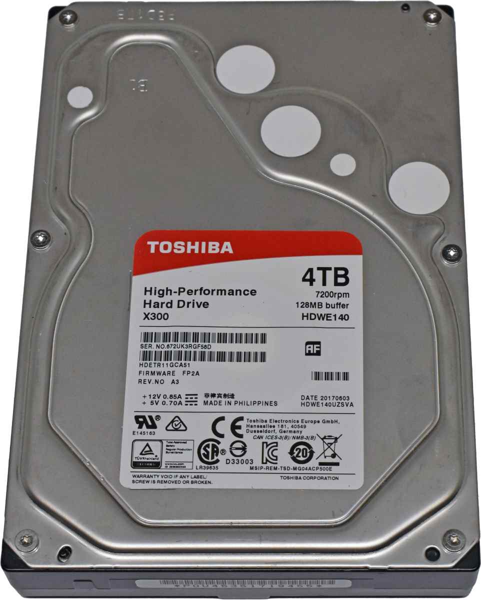 Toshiba 4TB 3,5" 7,2K 6G SATA III Festplatte HDWE140UZSVA Toshiba 4TB 3,5" 7,2K 6G SATA III Festplatte HDWE140UZSVA