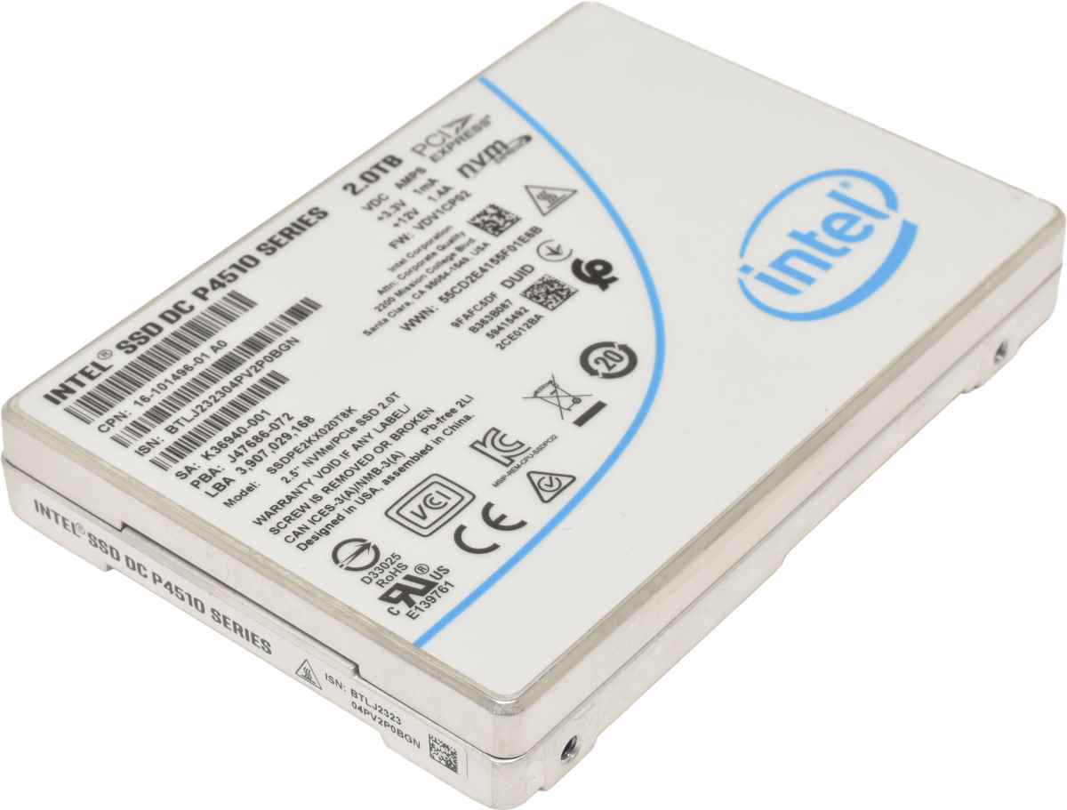 Intel DC P4510 Series 2TB 2.5" NVMe / PCIe SSD SSDPE2KX020T8K Intel DC P4510 Series 2TB 2.5" NVMe / PCIe SSD SSDPE2KX020T8K