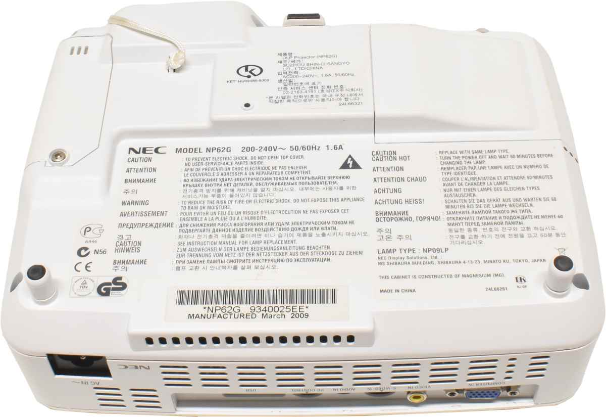 NEC NP62G 1024 x 768 DLP Projektor 3000 ANSI-Lumen Kontrast 1600:1 NEC NP62G 1024 x 768 DLP Projektor 3000 ANSI-Lumen Kontrast 1600:1