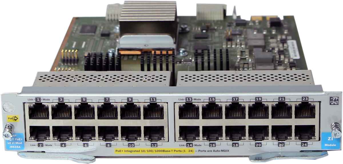 HP J9534A Gig-T PoE+ v2 zl Module for E5400/8200 zl Series Switches PN 5064-2002
