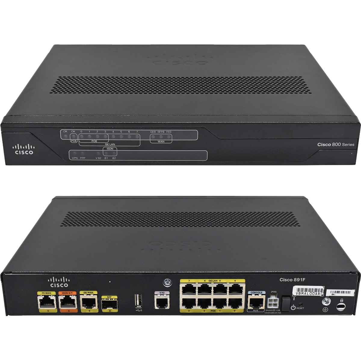 Cisco C891F-K9 8-Port RJ-45 GE 4x PoE integrated Services Router +SFP +WAN +ISDN no PSU Cisco C891F-K9 8-Port RJ-45 GE 4x PoE integrated Services Router +SFP +WAN +ISDN no PSU