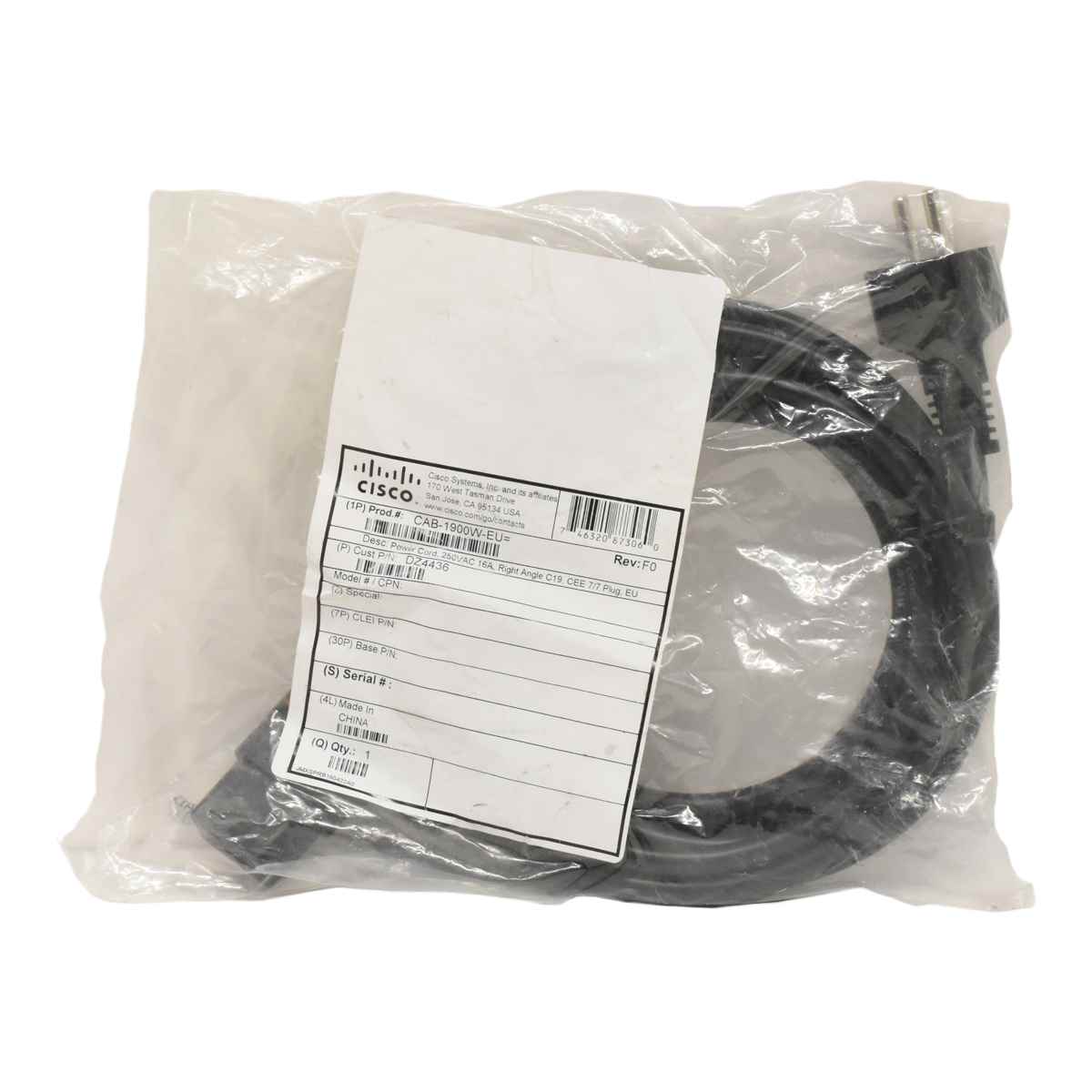 Cisco CAB-1900W-EU Stromkabel 16AMP NEU / NEW Cisco CAB-1900W-EU Stromkabel 16AMP NEU / NEW