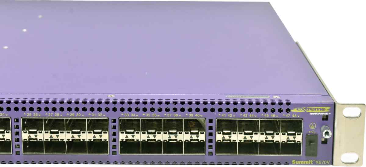Extreme Summit X670V-48x-FB 17101 48-Port SFP+ 10GE Switch +Rack Ears Extreme Summit X670V-48x-FB 17101 48-Port SFP+ 10GE Switch +Rack Ears