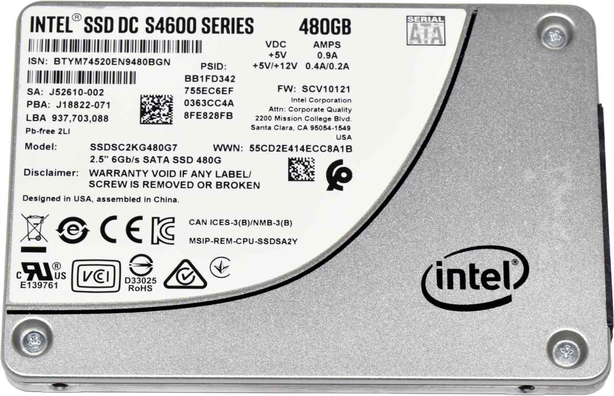 Intel DC-S4600 Series 480GB SSDSC2KG480G7 2,5" 7mm 6G SATA SSD