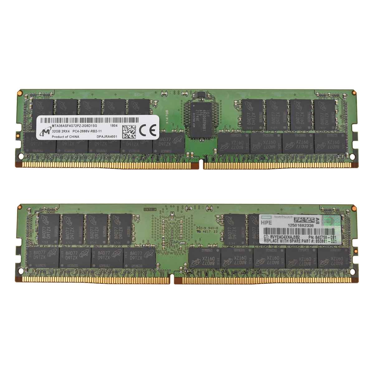 HP Micron 32GB 2Rx4 PC4-2666V RAM MTA36ASF4G72PZ-2G6D1 840758-091 für G10 HP Micron 32GB 2Rx4 PC4-2666V RAM MTA36ASF4G72PZ-2G6J1 840758-091 864708-591 für G10