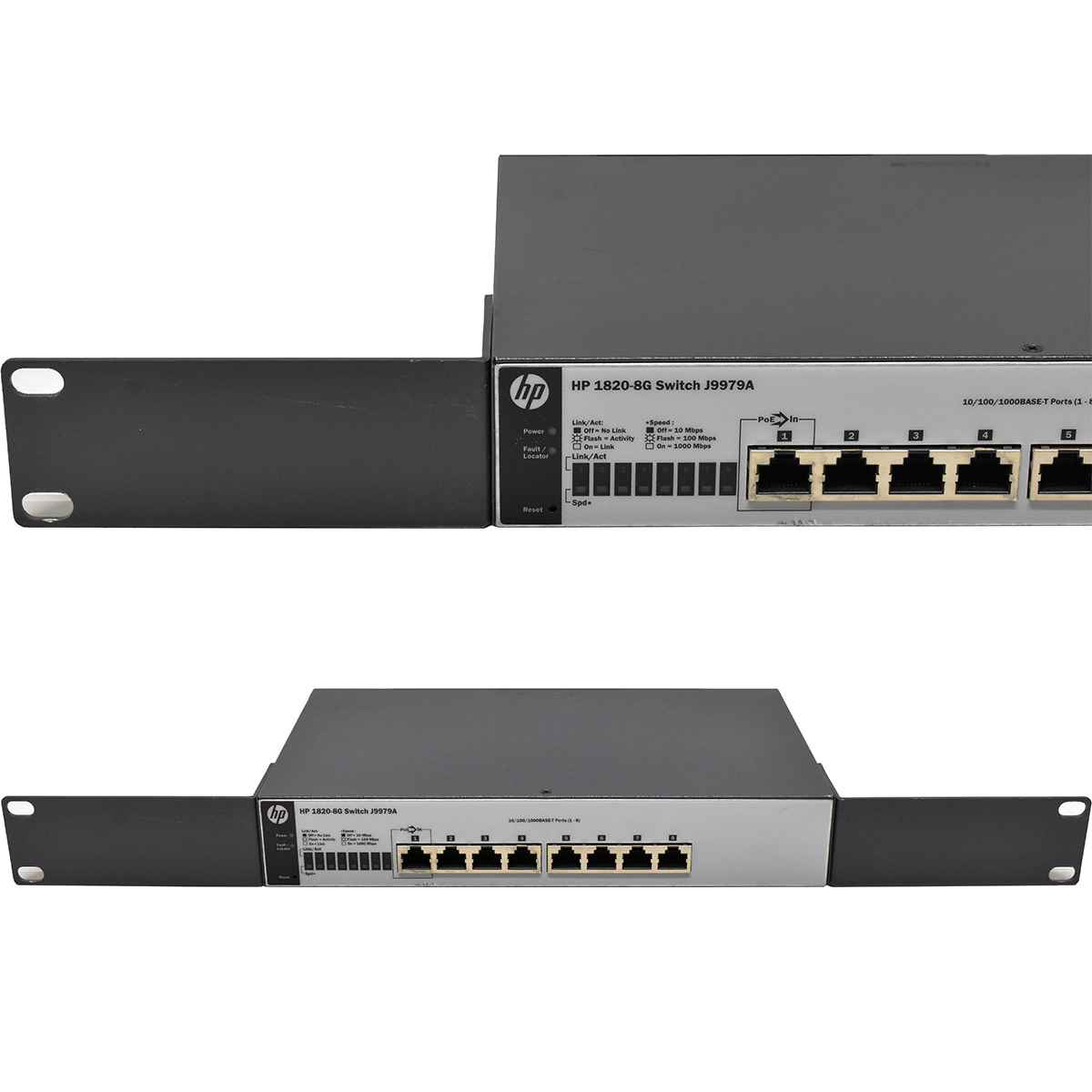 HP 1820-8G J9979A 8-Port RJ-45 GE Switch no PSU +Rack Ears HP 1820-8G J9979A 8-Port RJ-45 GE Switch no PSU +Rack Ears