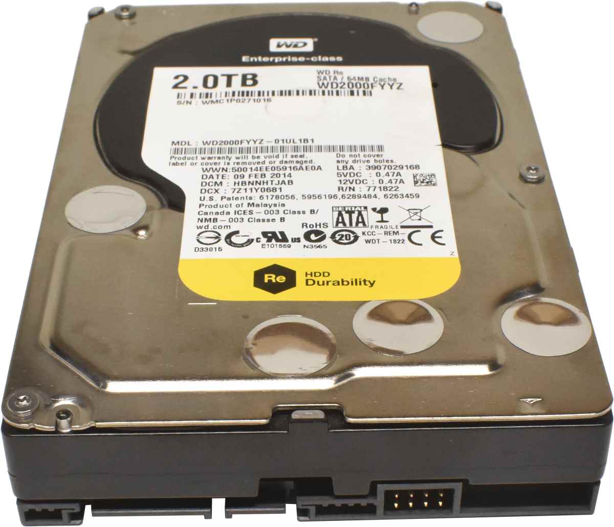 Western Digital RE 2TB 3.5" 7.2K SATA 6G HDD Festplatte WD2000FYYZ