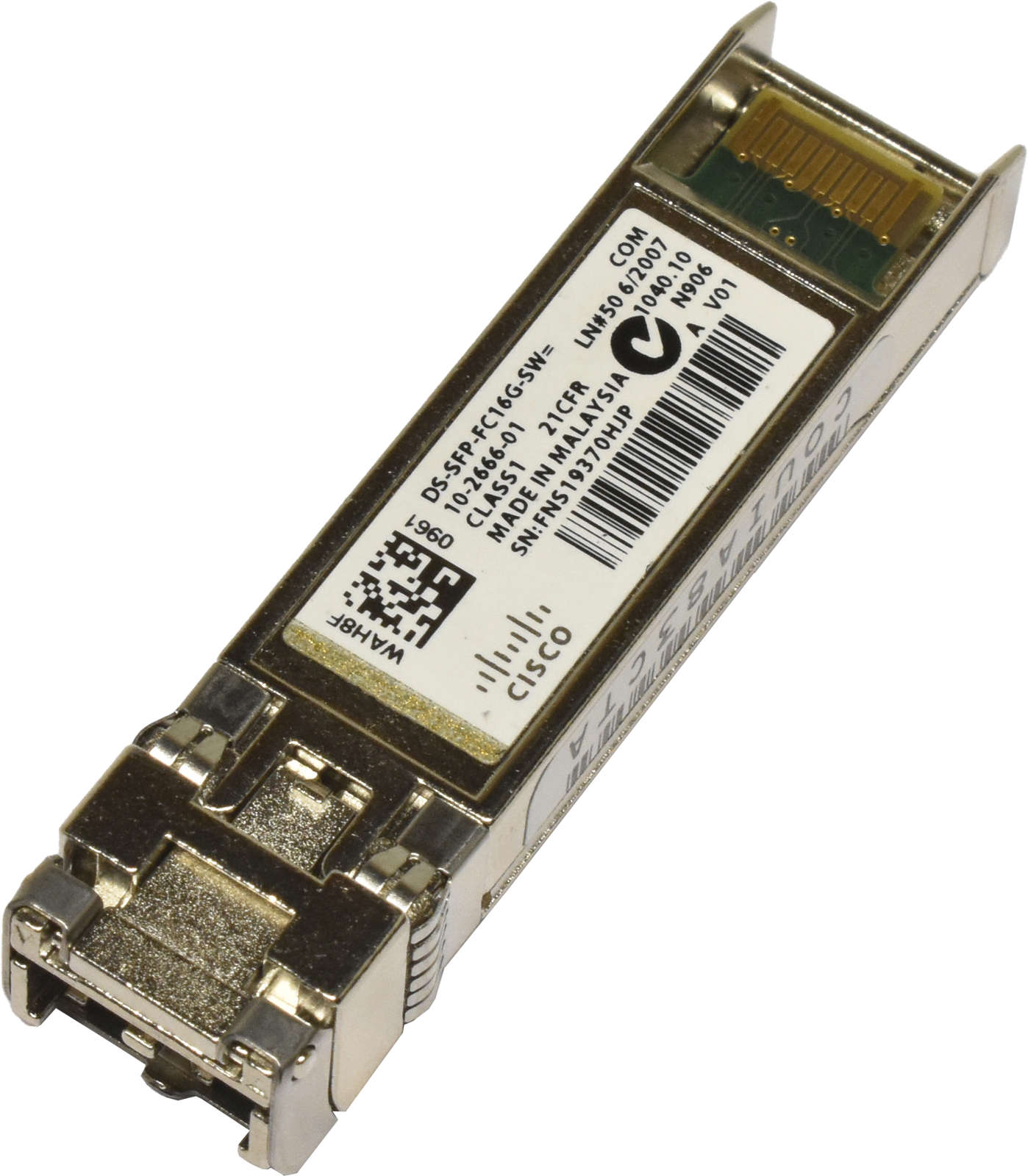 Cisco-Original-DS-SFP-FC16G-SW-SFP-1000Base-SX-16G-002.jpg 10x Cisco Original DS-SFP-FC16G-SW SFP+ 1000Base-SX 16Gb Transceiver 10-2666-01