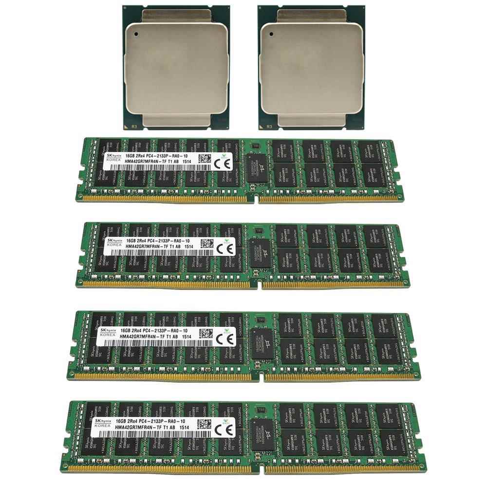4x SKhynix 16GB 2Rx4 PC4-2133P DDR4 RAM 2x Intel Xeon E5-2630L V3 20 MB Cache 1.8 GHz 8 Core FCLGA2011-3 SR209 4x SKhynix 16GB 2Rx4 PC4-2133P DDR4 RAM 2x Intel Xeon E5-2630L V3 20 MB Cache 1.8 GHz 8 Core FCLGA2011-3 SR209