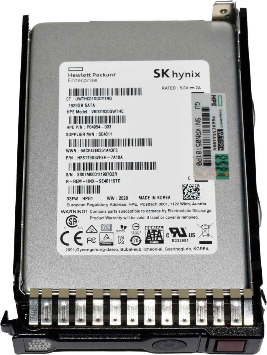 HP SKhynix 1.92TB 2.5" 6G SATA-III SSD P06573-001 R-REM-HNX-SE4011STD +Caddy
