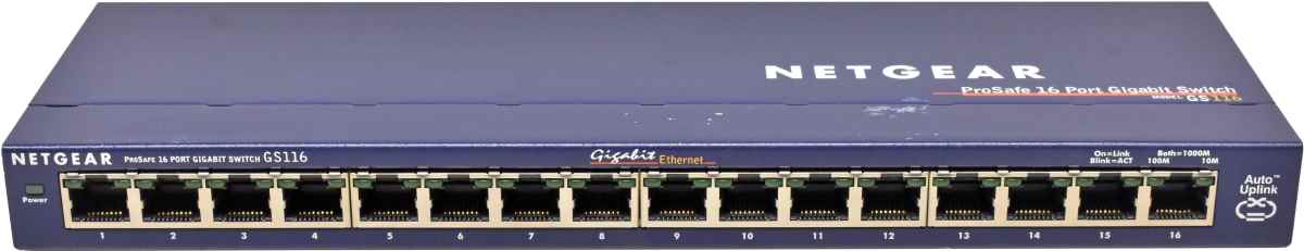 Netgear ProSafe GS116 16-Port RJ-45 GE Switch no AC Adapter