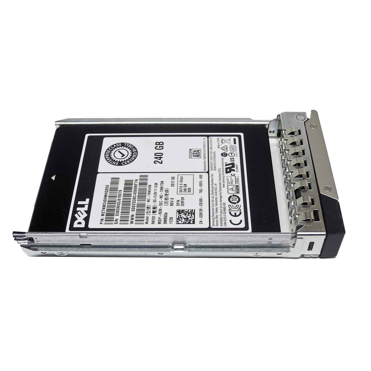 Dell 028F3R 240 GB 2.5“ 6G SATA SSD mit Rahmen DXD9H MZ-7KM240B DELL R740 Dell 240GB 2.5" 6G SATA SSD MZ-7KM240B 028F3R PowerEdge R740