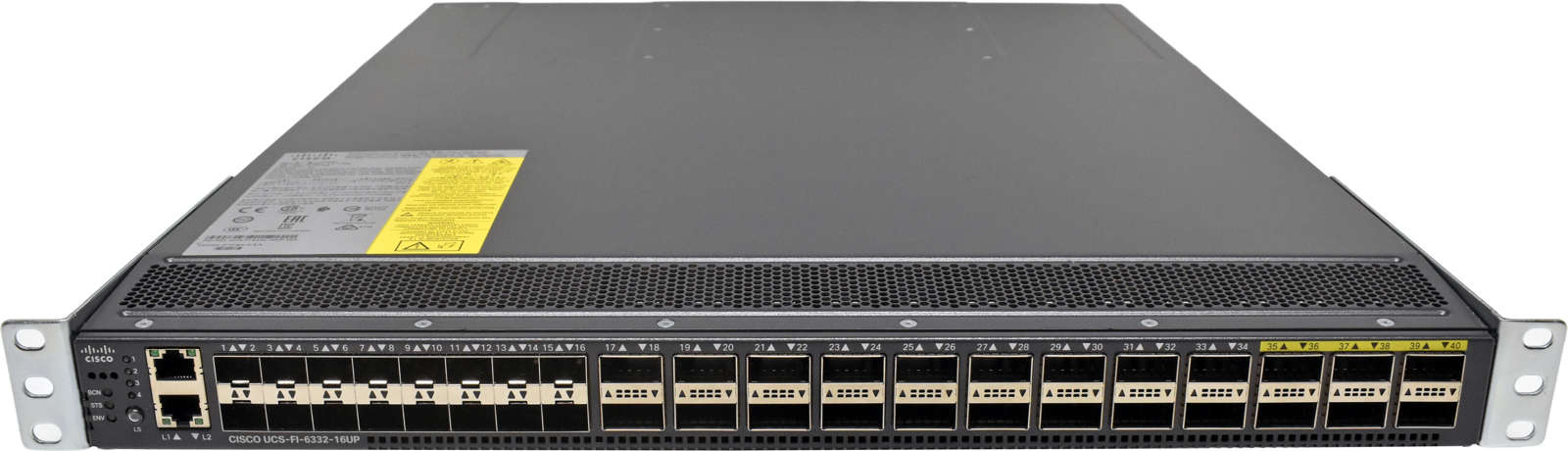 Cisco-UCS-FI-6332-16UP-24-Port-QSFP-40GE-Switch-16-001.jpg Cisco UCS-FI-6332-16UP 24-Port QSFP+ 40GE Switch +16x 10G SFP+ Rack Ears