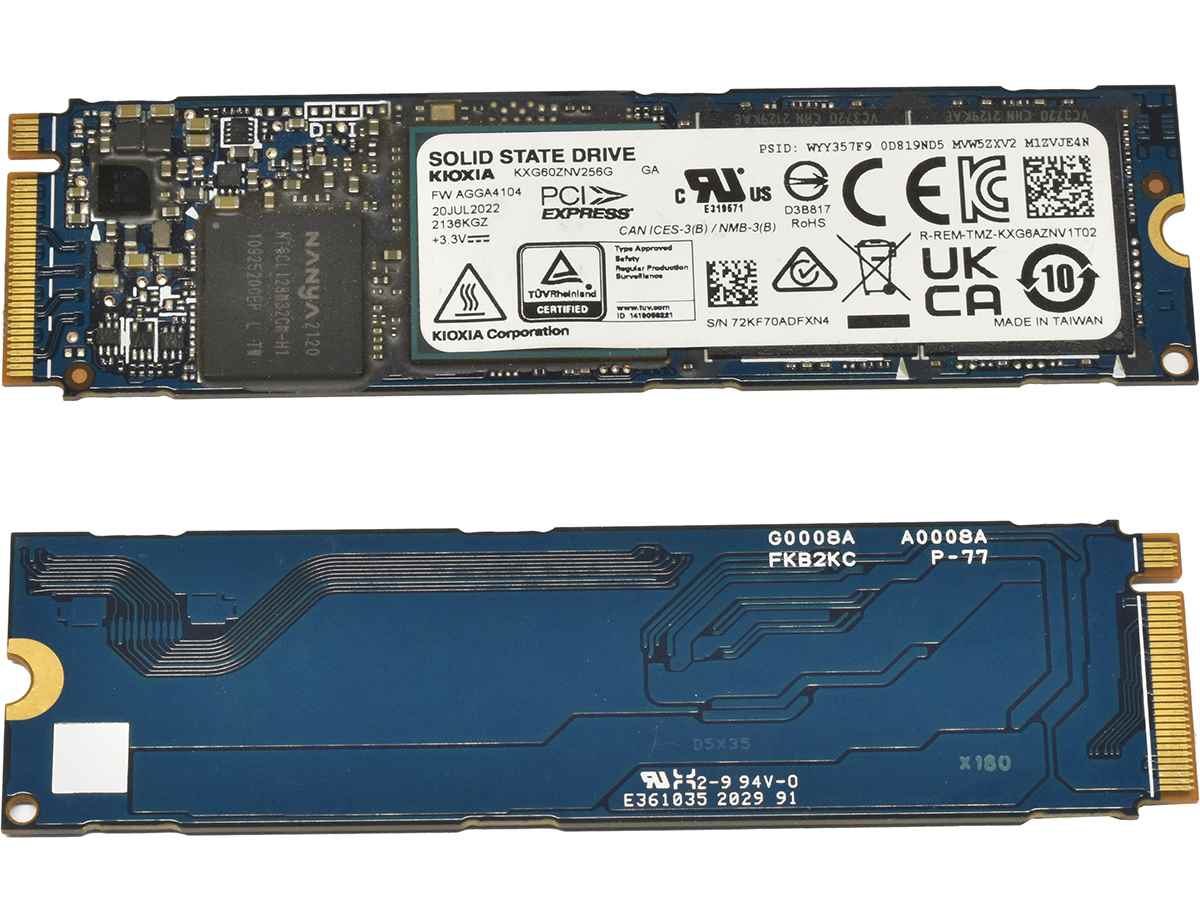 Kioxia KXG60ZNV256G SSD 256GB M.2 2280 PCIe 3.0 x4 NVMe