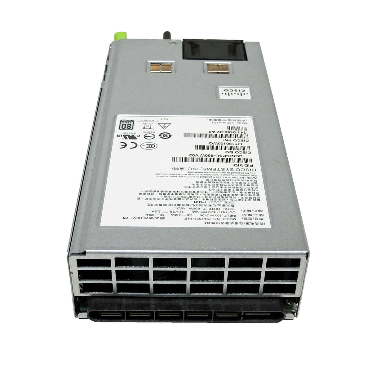 Cisco-Power-Supply-Netzteil-UCSC-PSU-650W-V02-650W-003.jpg Cisco Power Supply / Netzteil UCSC-PSU-650W V02 650W für C220/240 M3 Server