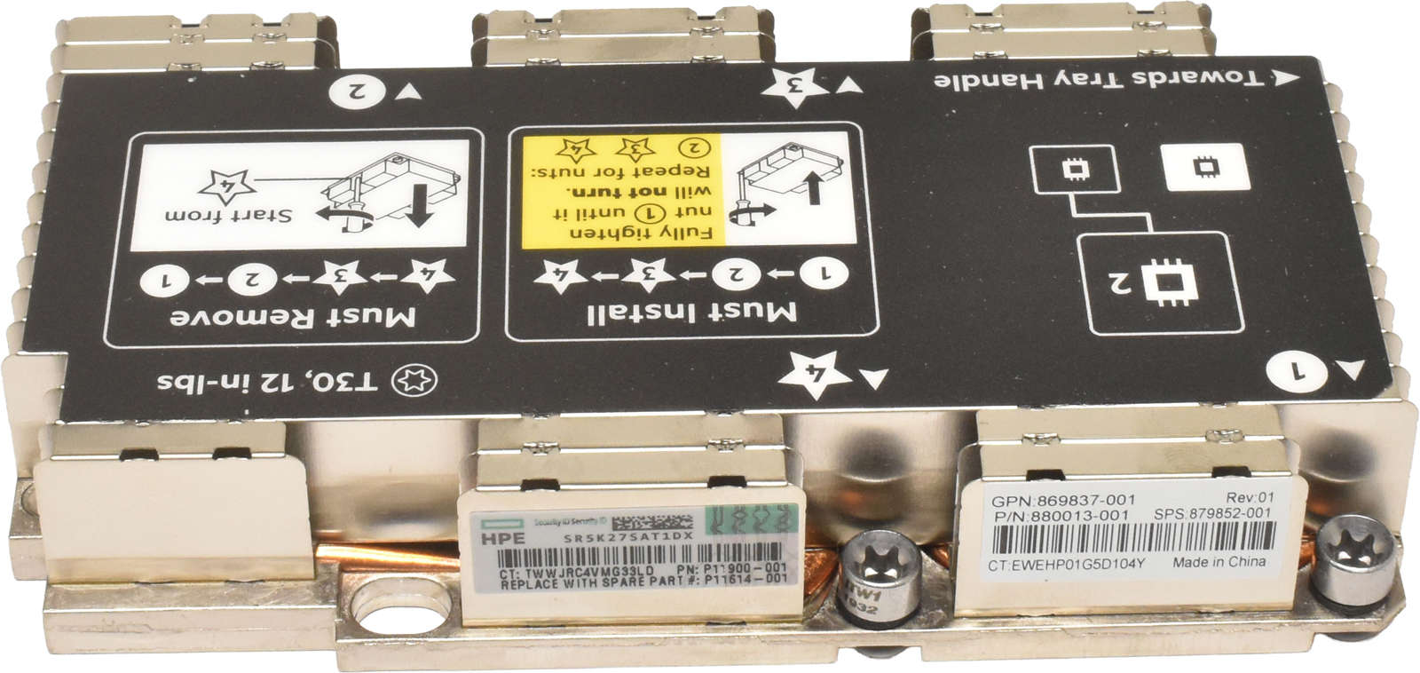 HP CPU Heatsink / Kühler für ProLiant XL170r, XL190r G10 879852-001 869837-001