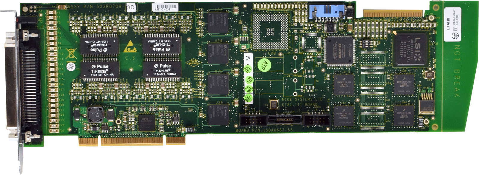 NICE-Systems-ETAI-III-PCI-Board-503R0709-3D-150A06-002.jpg NICE Systems ETAI III PCI Board 503R0709-3D 150A0687-53 1x 50-PIN Centronics SCSI