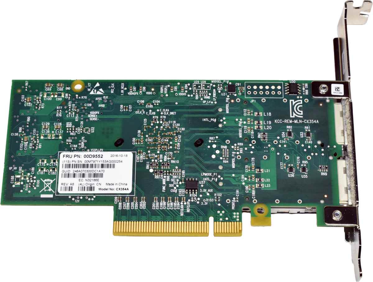 IBM 00D9552 Mellanox CX354A Dual-Port 40G PCIe x8 InfiniBand Network Adapter FP IBM 00D9552 Mellanox CX354A Dual-Port 40G PCIe x8 InfiniBand Network Adapter FP