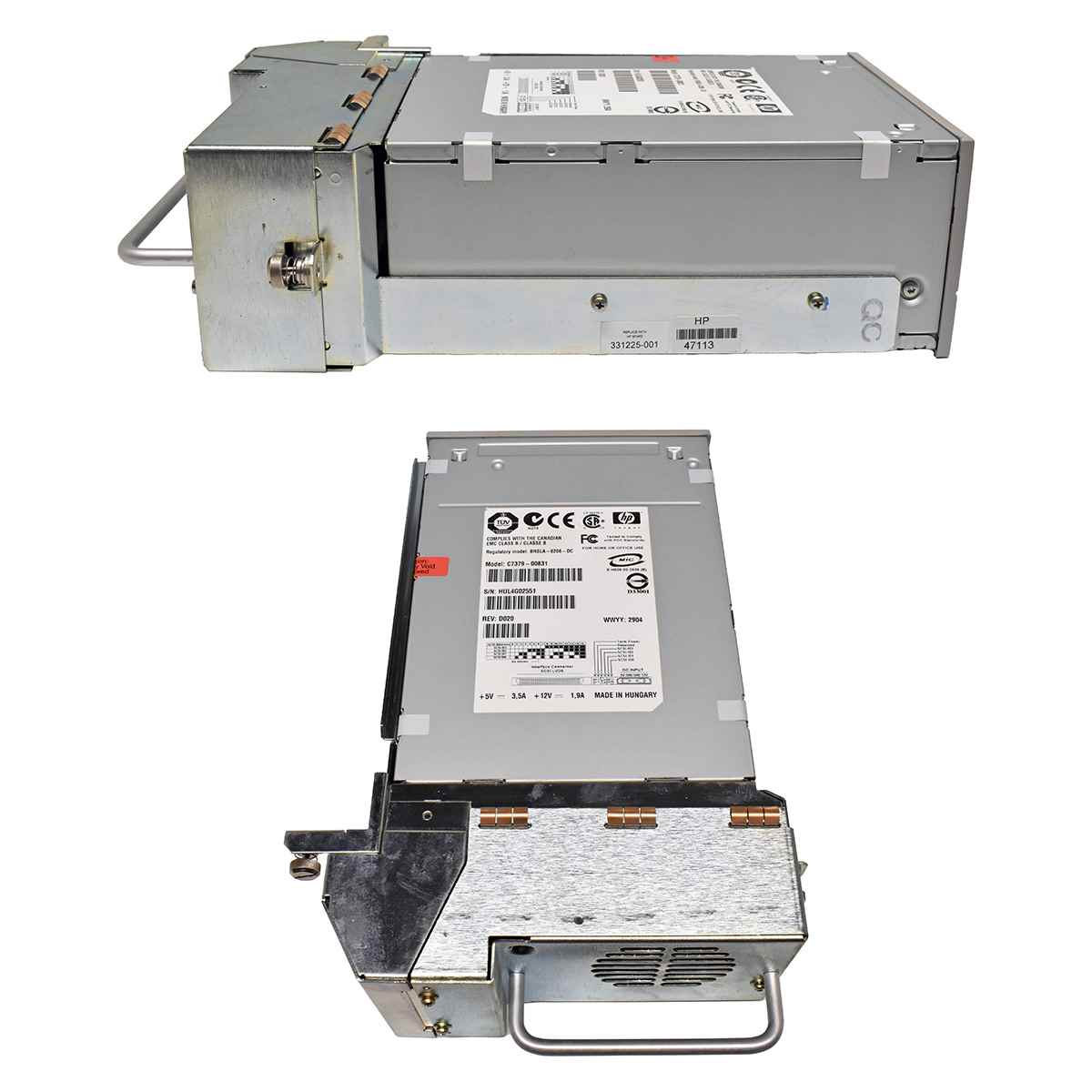 HP StorageWorks MSL5000 MSL6000 Tape Drive Ultrium 460 LTO2 BRSLA-0206-DC C7379-00831 +FAN 331225-001 HP StorageWorks MSL5000 MSL6000 Tape Drive Ultrium 460 LTO2 BRSLA-0206-DC C7379-00831 +FAN 331225-001