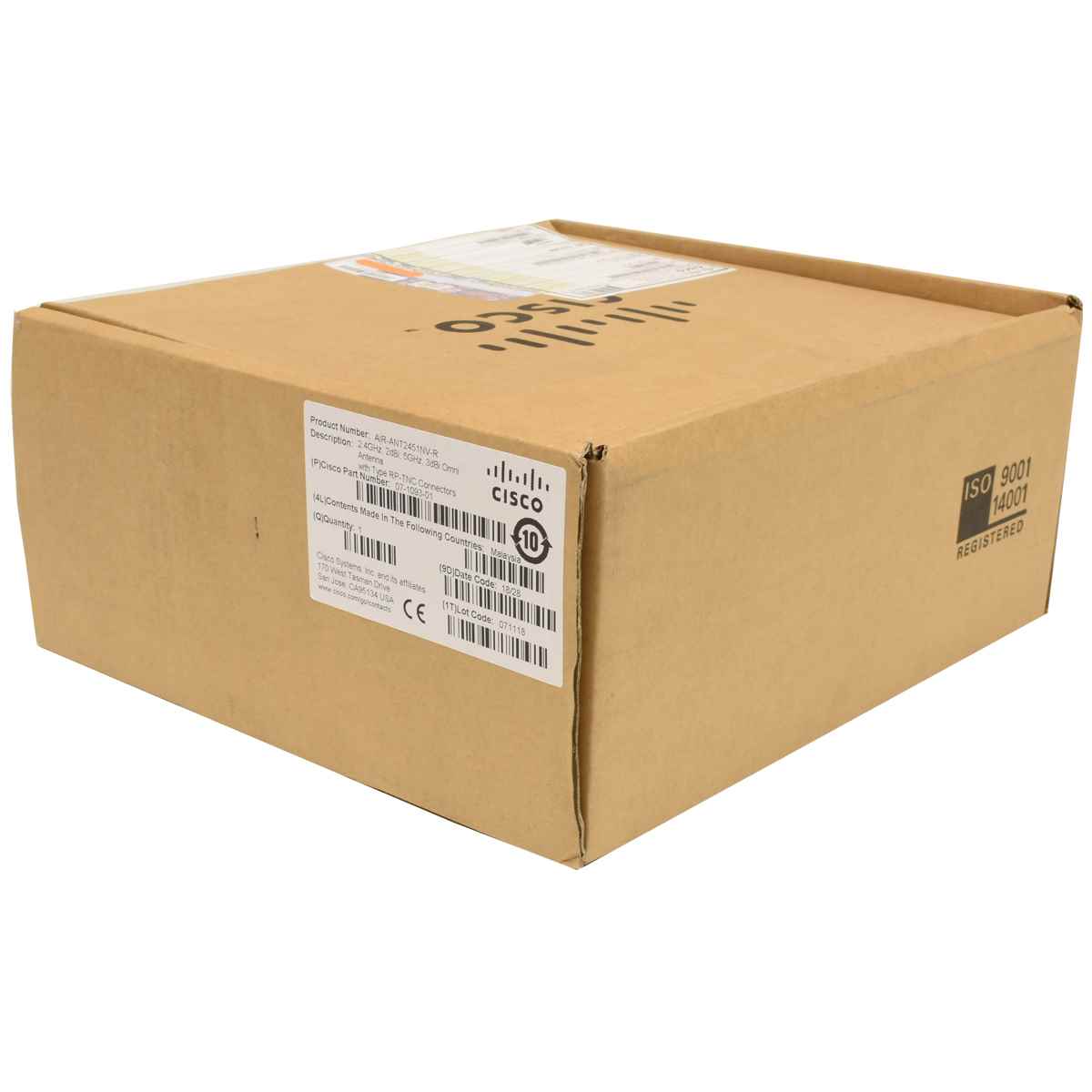 Cisco AIR-ANT2451NV-R 2.4GHz 2dBi 5GHz Omni with Typ RP-TNC Male Antenna NEU NEW