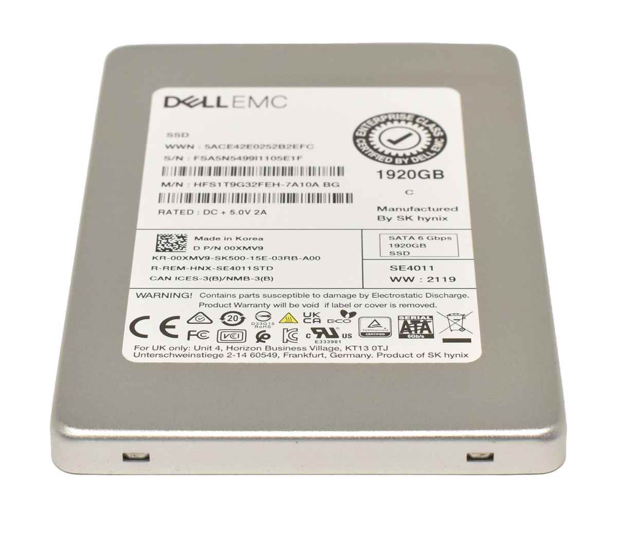 Dell EMC HFS1T9G32FEH-7A10A 1.92TB 2.5" Zoll 6G SATA SSD 00XMV9