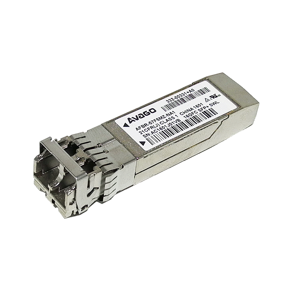 AVAGO AFBR-57F5MZ-NA1 16Gb FC SFP+ SWL 850 nm Transceiver NA P/N 332-00331+A0 AVAGO AFBR-57F5MZ-NA1 16Gb FC SFP+ SWL 850 nm Transceiver NA P/N 332-00331+A0