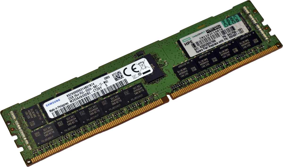 HP Samsung 32GB 2Rx4 PC4-2666V DDR4 RAM M393A4K40DB2-CTD 840758-091 G10