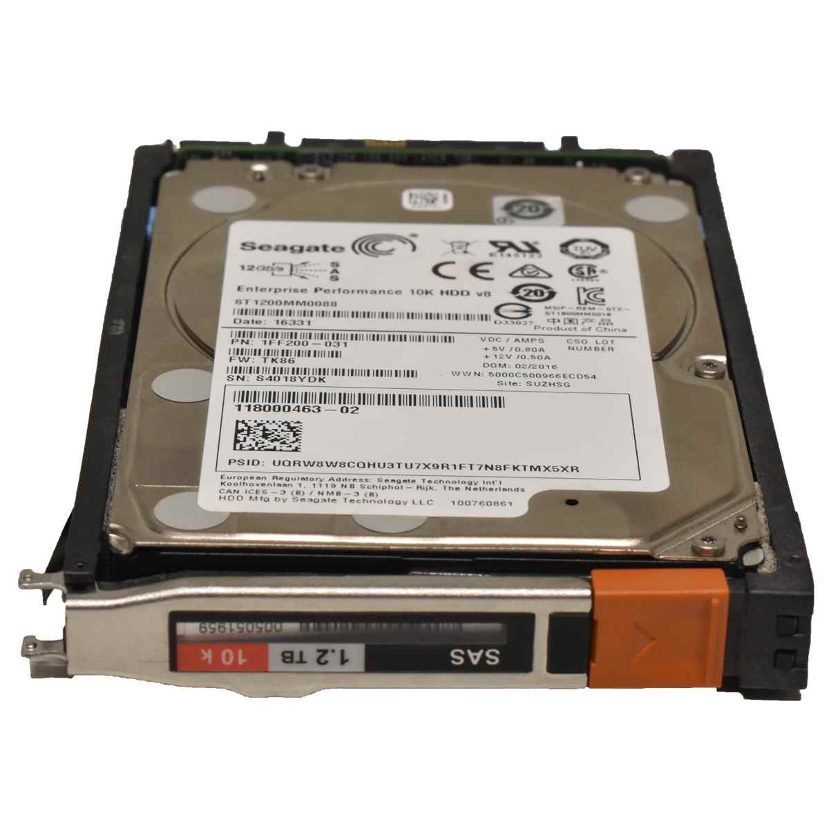 Seagate 1,2 TB 2.5“ 10K 12G SAS HDD Festplatte mit EMC Rahmen 005051959 118000463-02