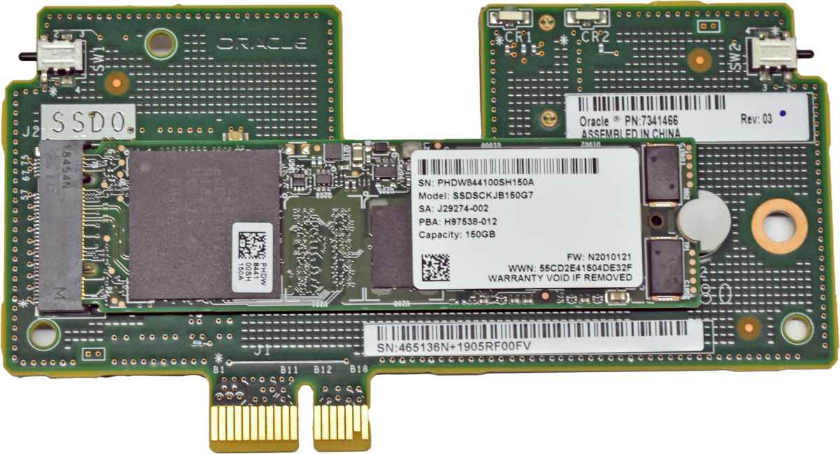 Oracle Intel SSDSCKJB150G7 150GB M.2 SSD with 7341466 Carrier Board Oracle Intel SSDSCKJB150G7 150GB M.2 SSD with 7341466 Carrier Board