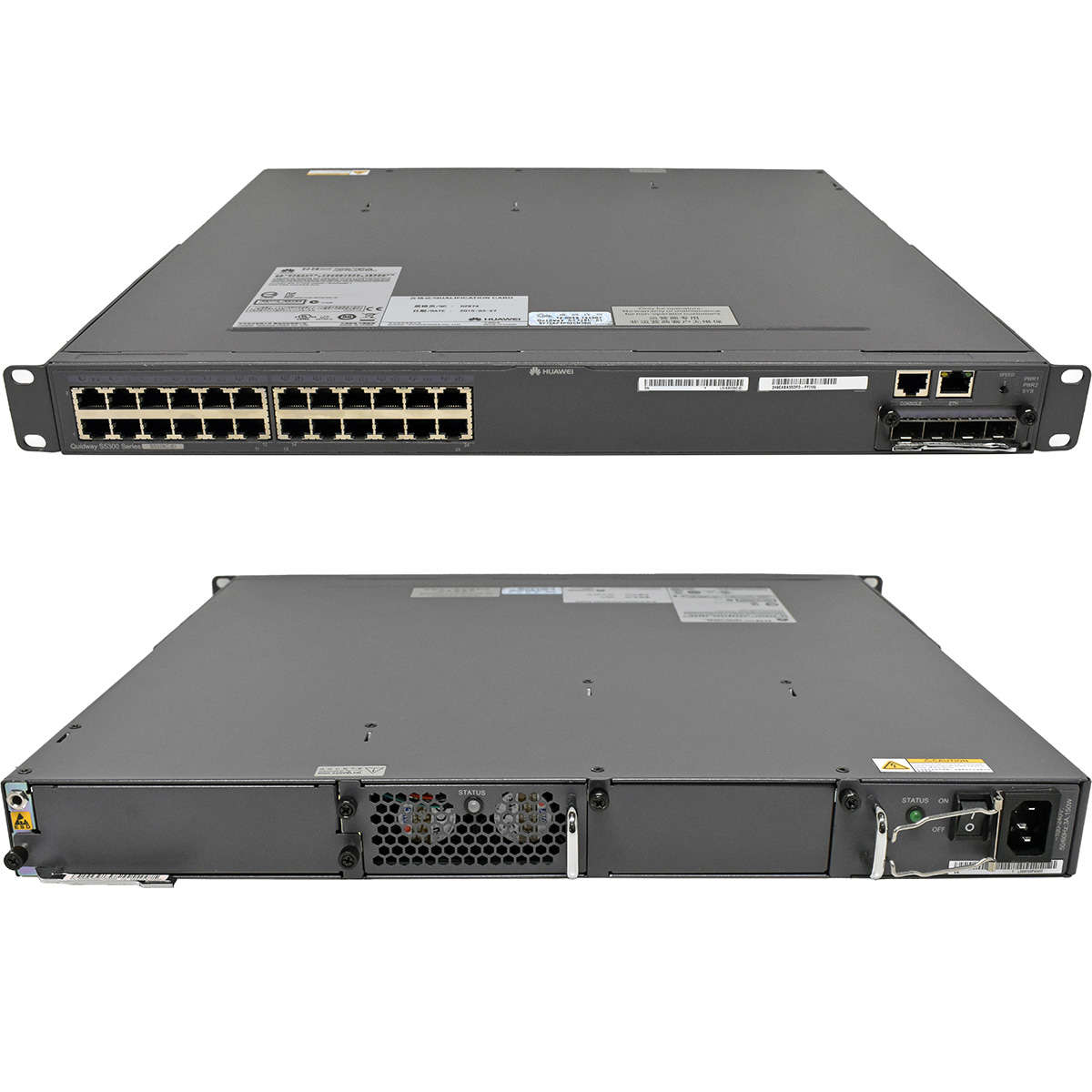 Huawei-Quidway-S5300-Series-S5328C-EI-24-Port-RJ-4-005.jpg Huawei Quidway S5300 Series S5328C-EI 24-Port RJ-45 GE Switch +Module LS5D00E4GF01 +Rack Ears