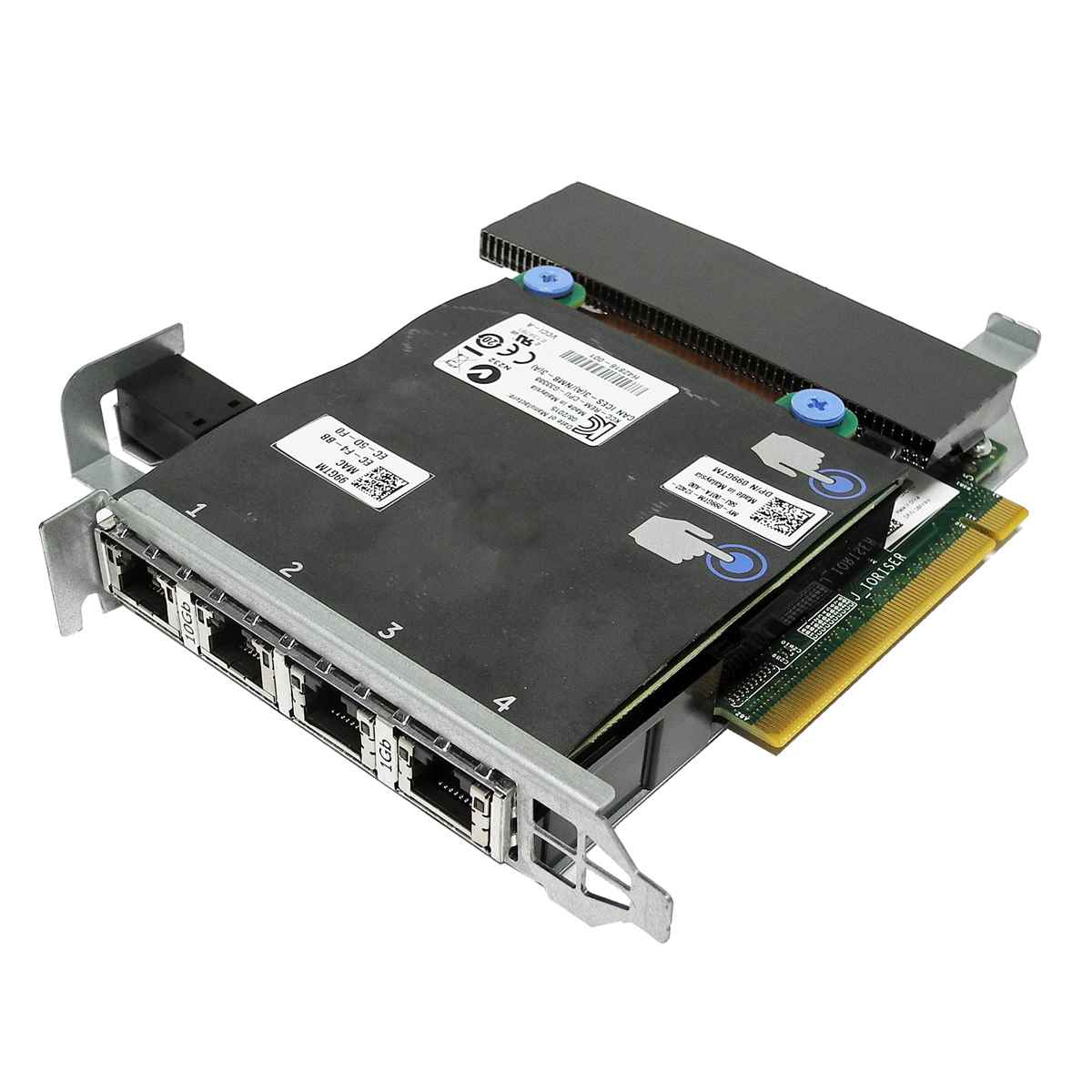 DELL Intel X540 2x 10GbE +2x GbE Ports Daughter Card 099GTM +Riser Card 08PX9W