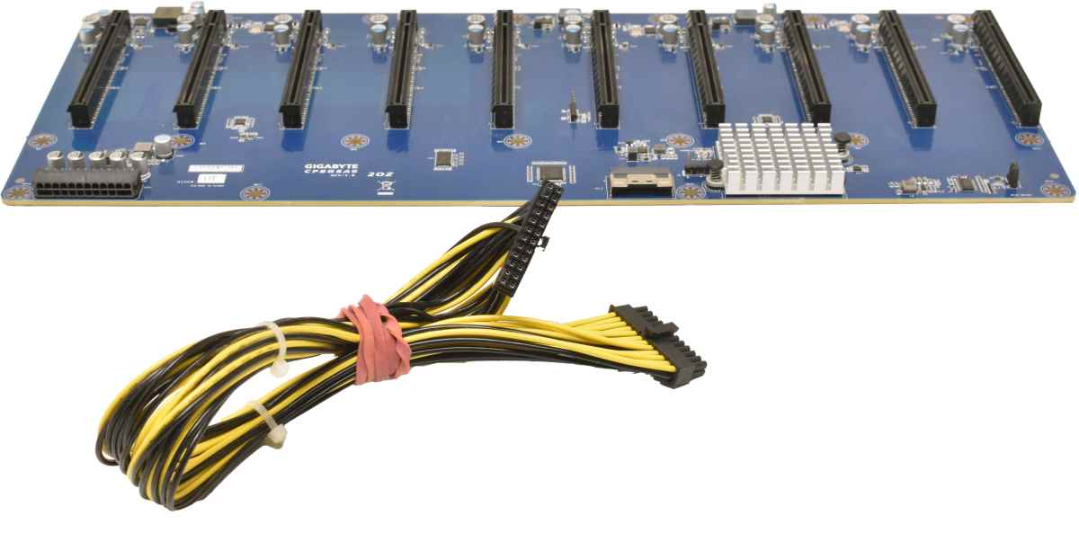 GIGABYTE CPBG8A0 2OZ REV 1.0 Backplane 10x PCIe x16 Riser Board Powerkabel GIGABYTE CPBG8A0 2OZ REV 1.0 Backplane 10x PCIe x16 Riser Board Powerkabel