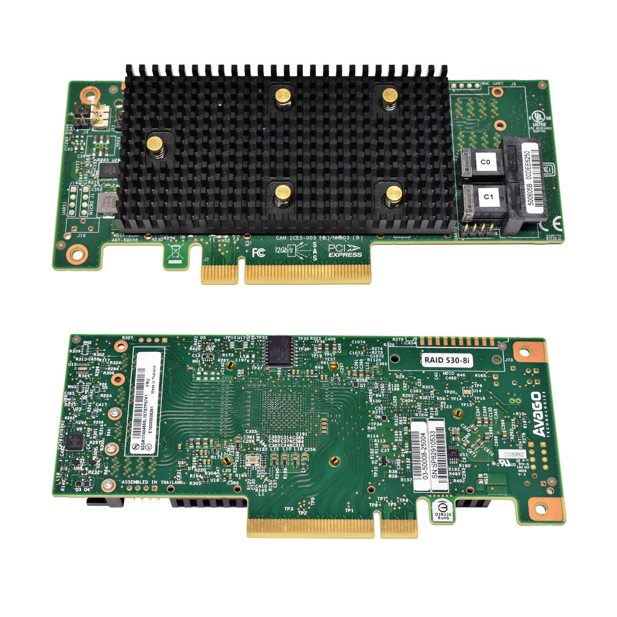 IBM-Lenovo-530-8i-12Gb-PCIe-x8-SAS-SATA-RAID-Contr-006.jpg IBM/Lenovo 530-8i 12Gb PCIe x8 SAS SATA RAID Controller 01KN505 02JG102 LP