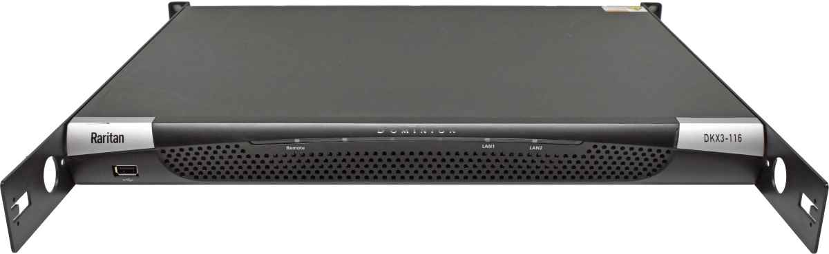 Raritan Dominion DKX3-116 16-Port KVM-over-IP Switch +Rack Ears Raritan Dominion DKX3-116 16-Port KVM-over-IP Switch +Rack Ears