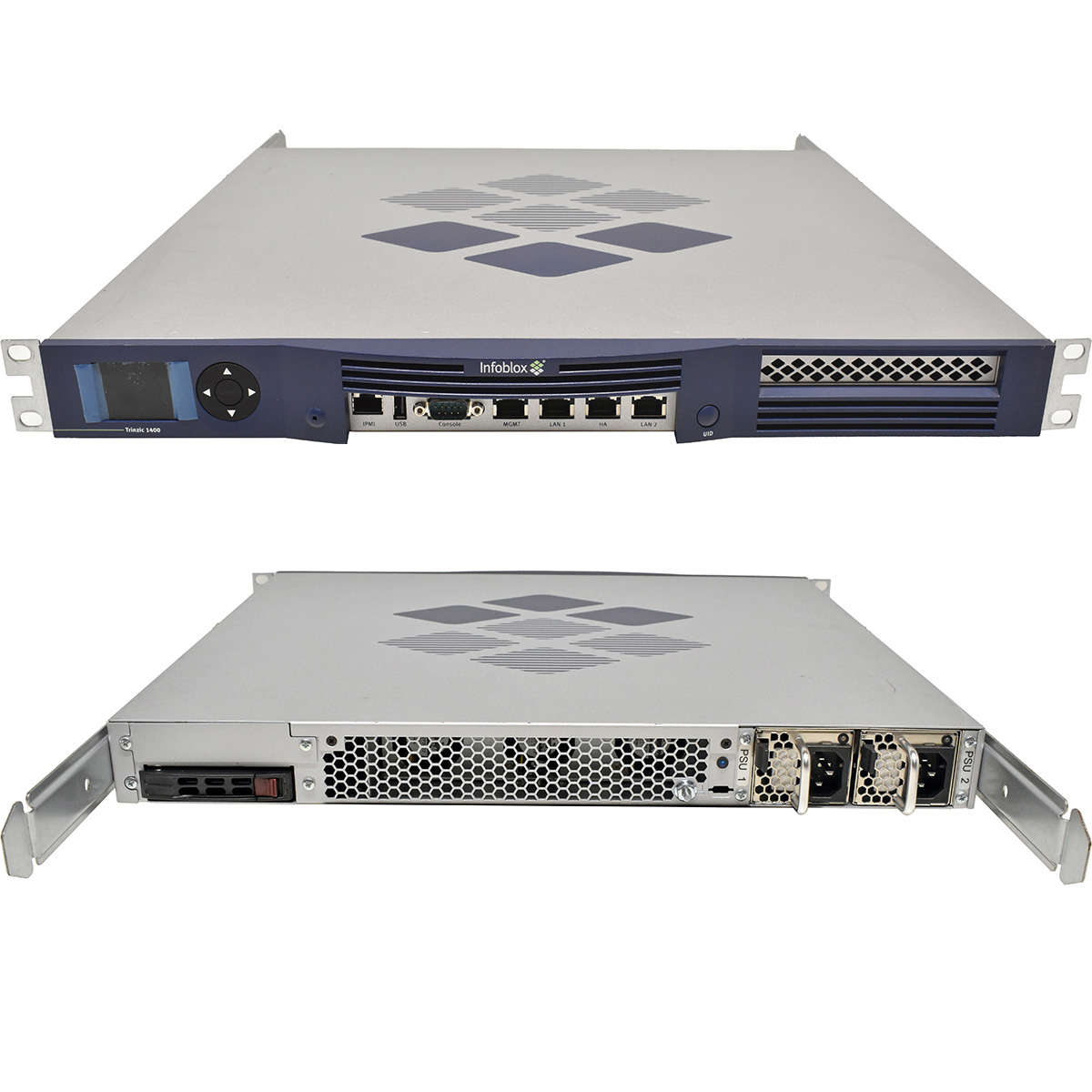 Infoblox Trinzic 1400 Reporting Appliance TE-1410-NS1MSGRID-AC + Mount Brackets no HDD