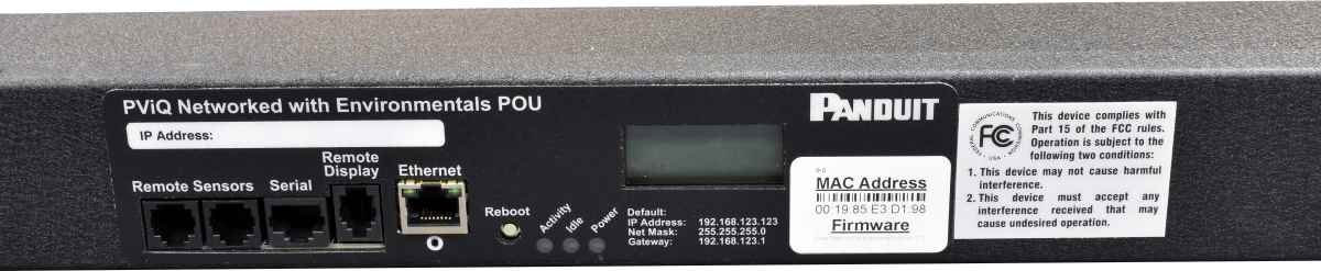 Panduit PDU GRCXBN302-102IN6PS6-D 24x C13 6x C19 16A 208-240 VAC 50/60 Hz Panduit PDU GRCXBN302-102IN6PS6-D 24x C13 6x C19 16A 208-240 VAC 50/60 Hz