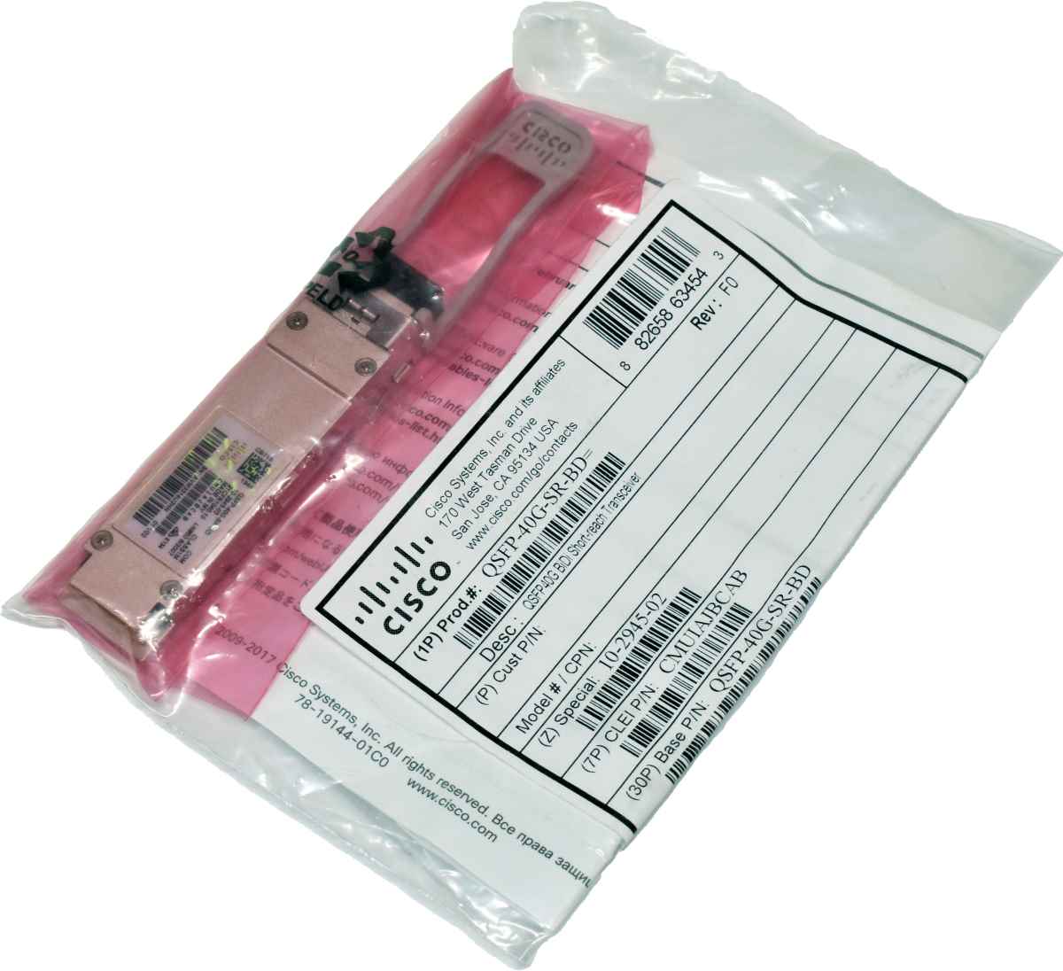 Cisco QSFP-40 BiDi Short-reach Transceiver QSFP-40G-SR-BD 10-2945-02 duplex MMF Transceiver Module NEW NEU Cisco QSFP-40 BiDi Short-reach Transceiver QSFP-40G-SR-BD 10-2945-02 duplex MMF Transceiver Module NEW NEU