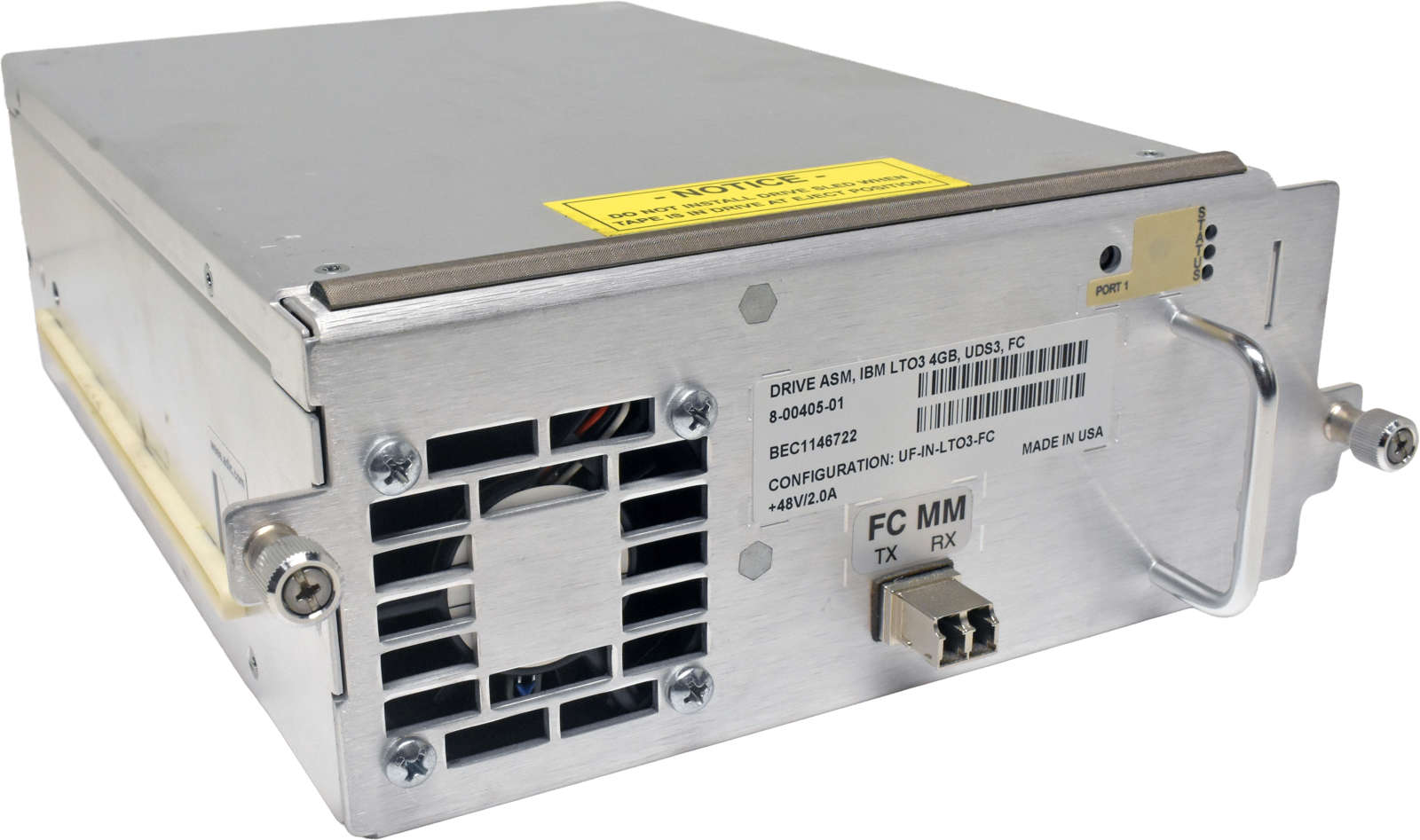 Quantum-8-00405-01-DRV-ASM-IBM-LTO-3-UDS3-FC-4G-Ta-001.jpg Quantum 8-00405-01 DRV ASM IBM LTO-3 UDS3 FC 4G Tape Drive