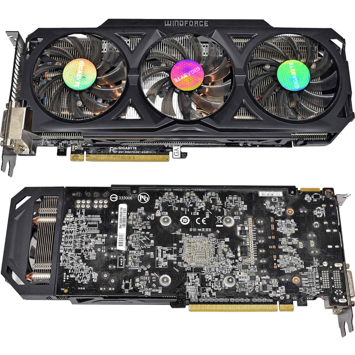 Gigabyte Windforce GV-R927XOC-2GD AMD Radeon R9 270X Graphics Card Curacao 2GB GDDR5 PCIe 3.0 x16 DP HDMI 2x DVI