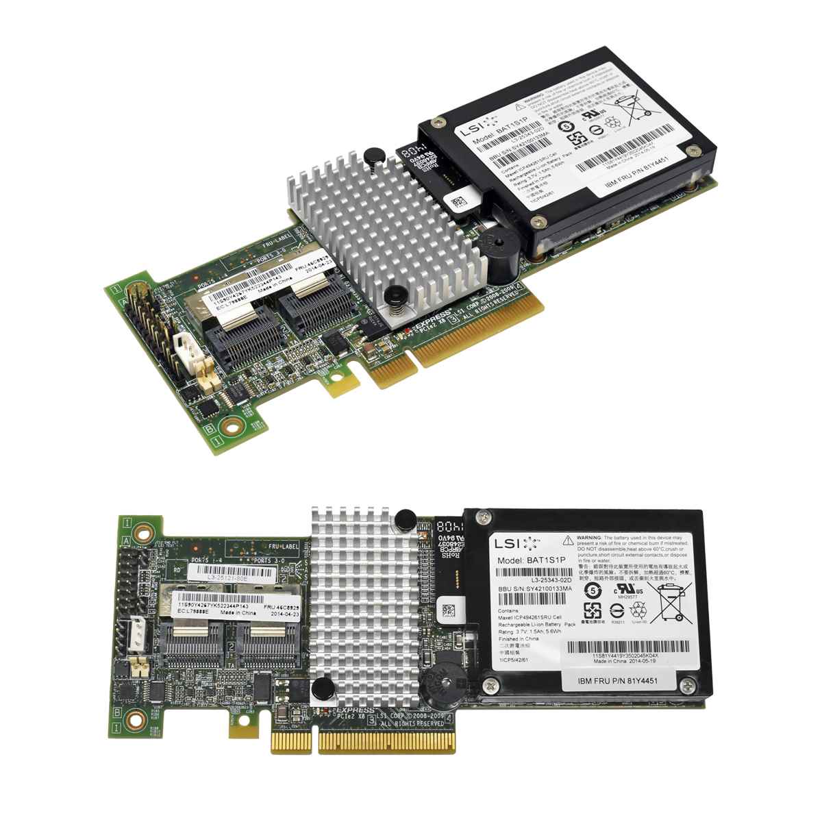 IBM ServeRAID M5015 6Gb PCIe RAID Controller 46C8927 + BBU + Kabel + Backplanes IBM ServeRAID M5014 8-Port 6 Gb/s PCIe x8 RAID Controller + BBU FRU 46M0918, 46C8929 46M0851