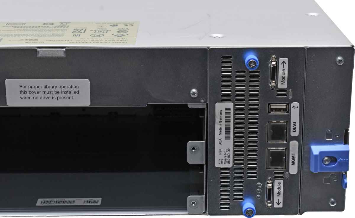 HP StoreEver MSL3040 Q6Q62B Base Tape Library +Controller Card 2xPSU no Tape Drives